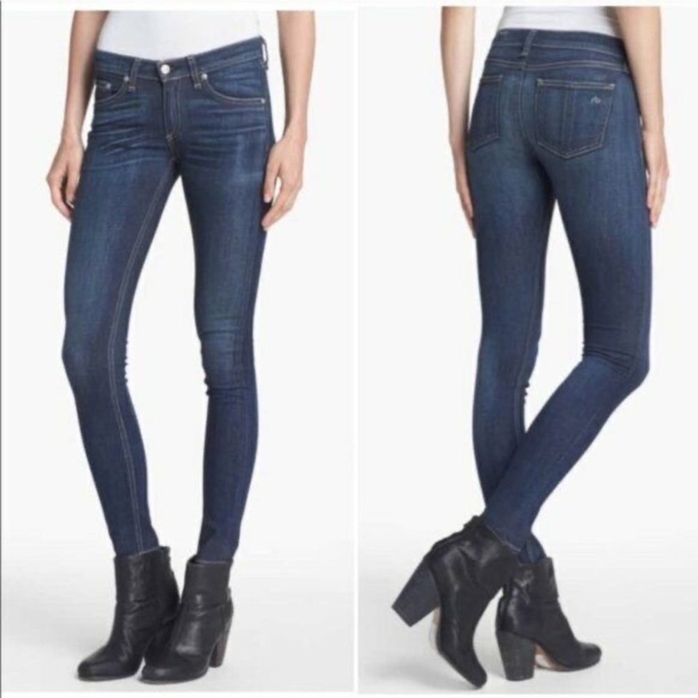🎯NWOT Rag & Bone Mid-Rise Skinny Jeans Blue Size 30